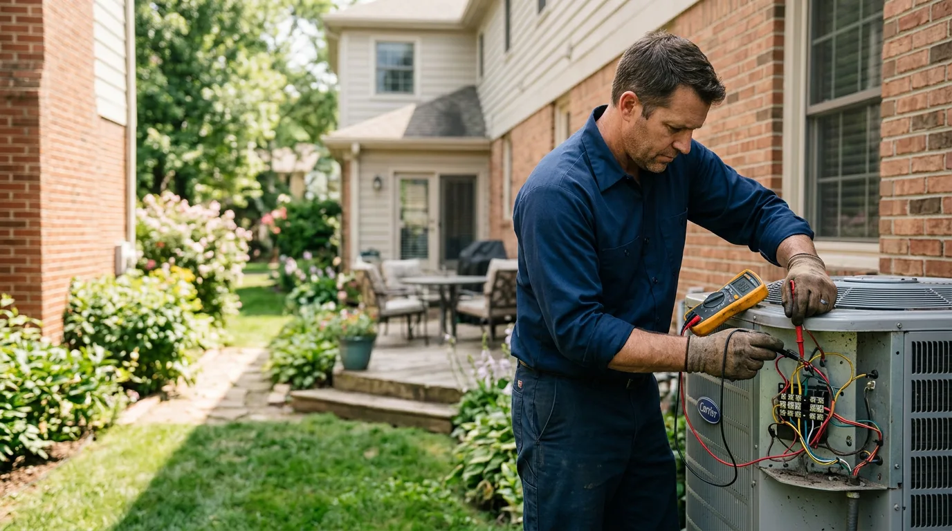 HVAC technician working near Galveston, TX